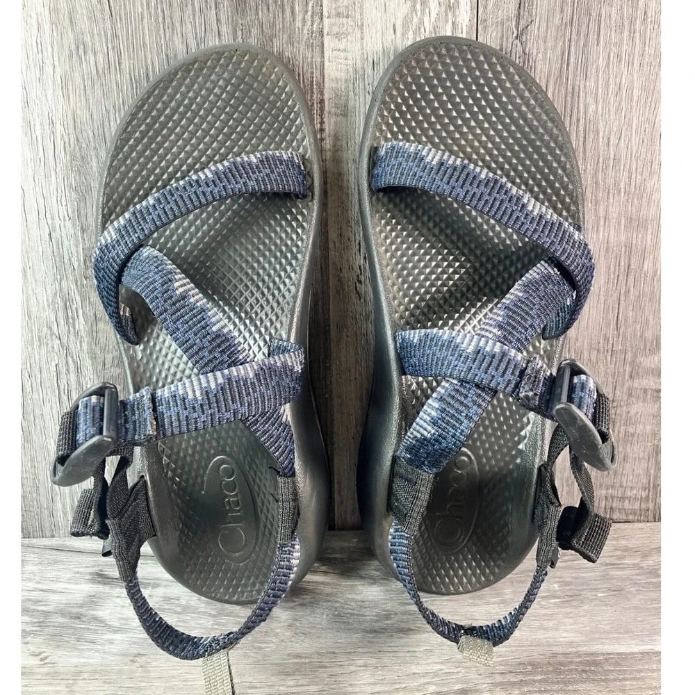 Chaco Kids Z1 Ecotread Blue Grey Geometric Sport Sandals Size 4 J180271